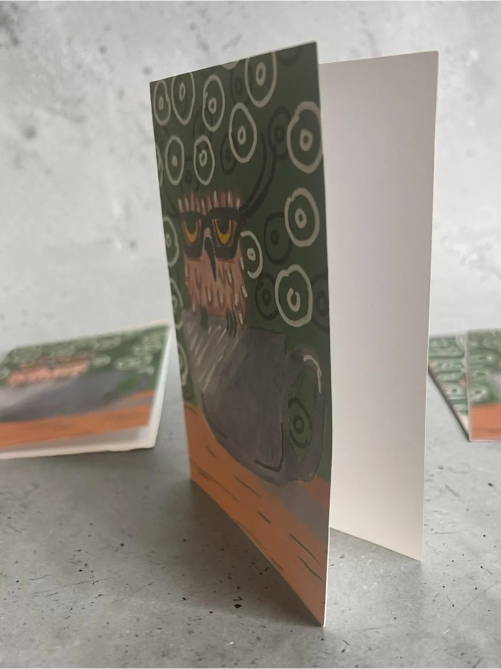 Wise Owl Coffee Break – 5 Pack Greeting Card Set by Briefcase Artist